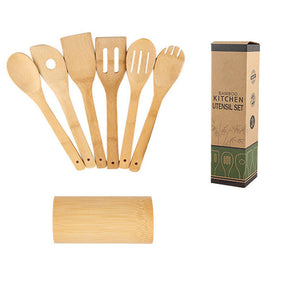 bamboo kitchen tools with comfortable ergonomic handles