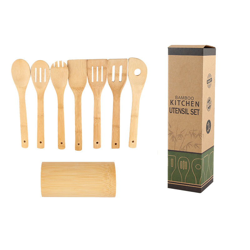 square holder bamboo spatula set for eco-conscious kitchens