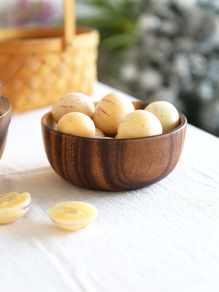 Natural Acacia Wood Salad Bowl and Serving Ensemble