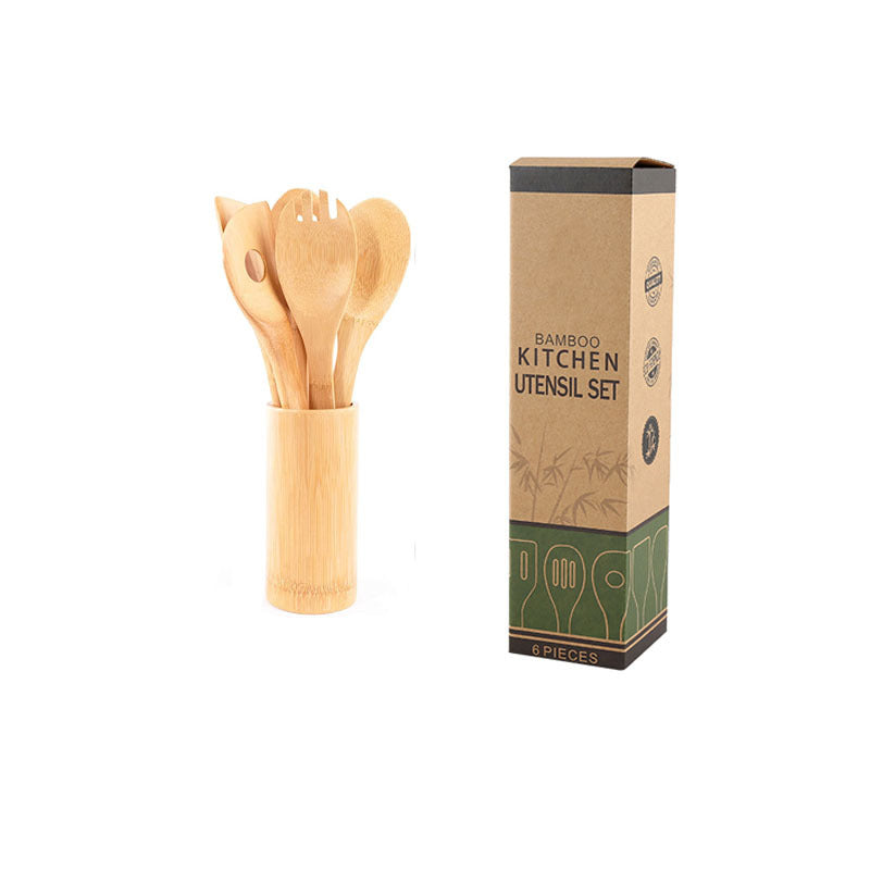 kitchen utensil set made from eco-friendly bamboo