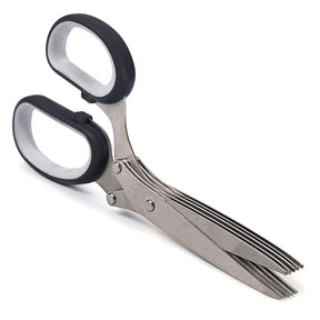 Effortless Herb Mastery: Stainless Steel Multi-Blade Scissors for Swift Kitchen Cutting