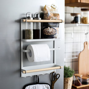 multi-functional magnetic storage rack for fridge sides