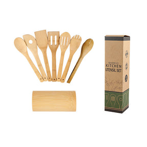 eco-friendly bamboo spatula set with ergonomic grip