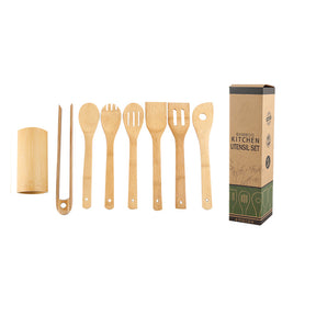 sustainable bamboo spatula set for cooking