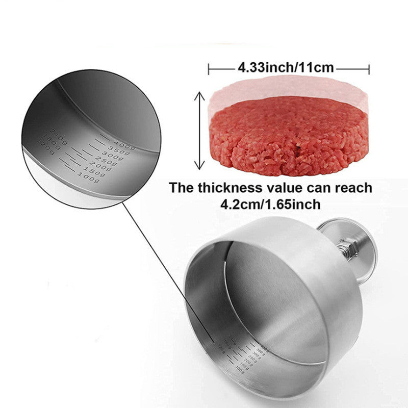 kitchen gadget: stainless steel burger meat press