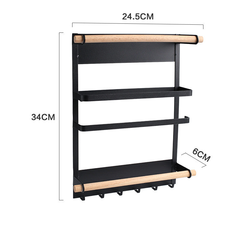 Maximize Kitchen Space with Magnetic Adsorption Wall-mounted Storage Holder for Refrigerator Side Rack