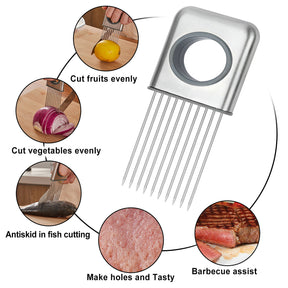 onion holder slicer for uniform vegetable slices