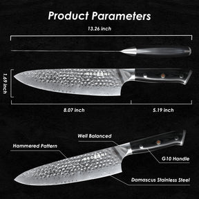 Superior craftsmanship in Kegani Damascus Chef Knife