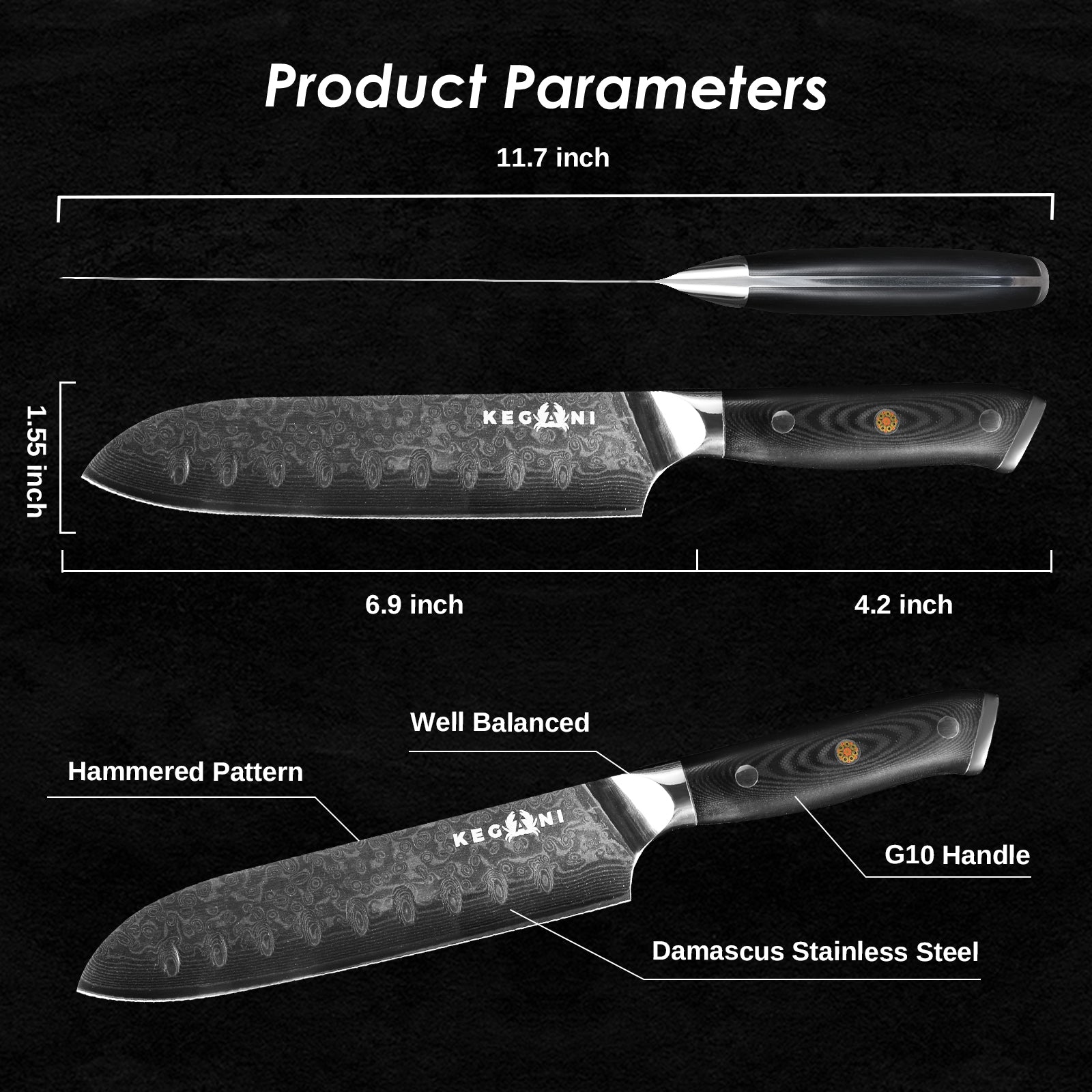 Premium culinary tool: Kegani Damascus Chef Knife