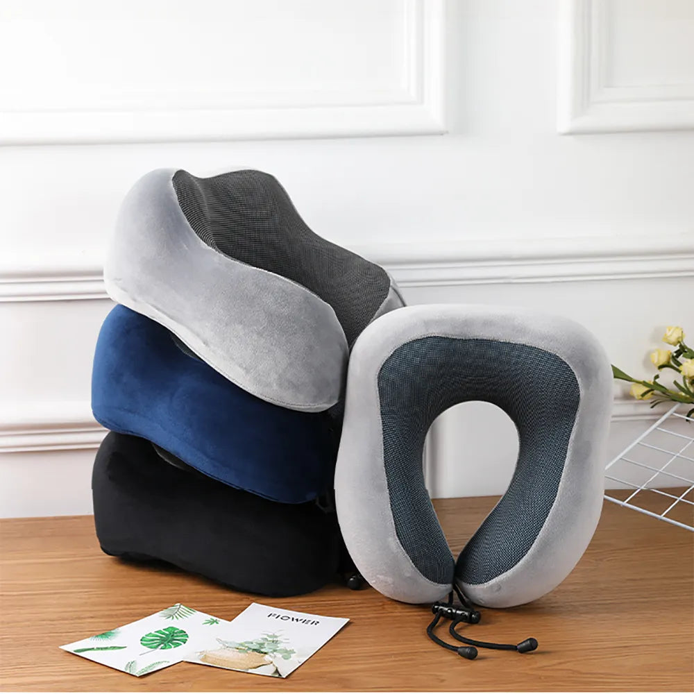 memory foam u-shaped travel pillow for comfort