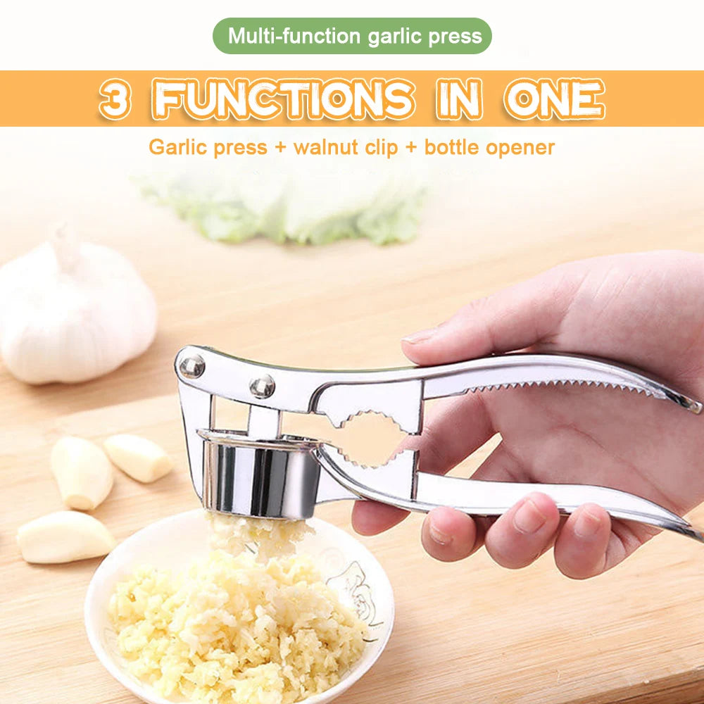 Efficient stainless steel garlic press mincer