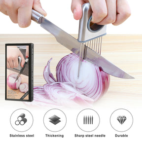 onion slicer with secure vegetable grip