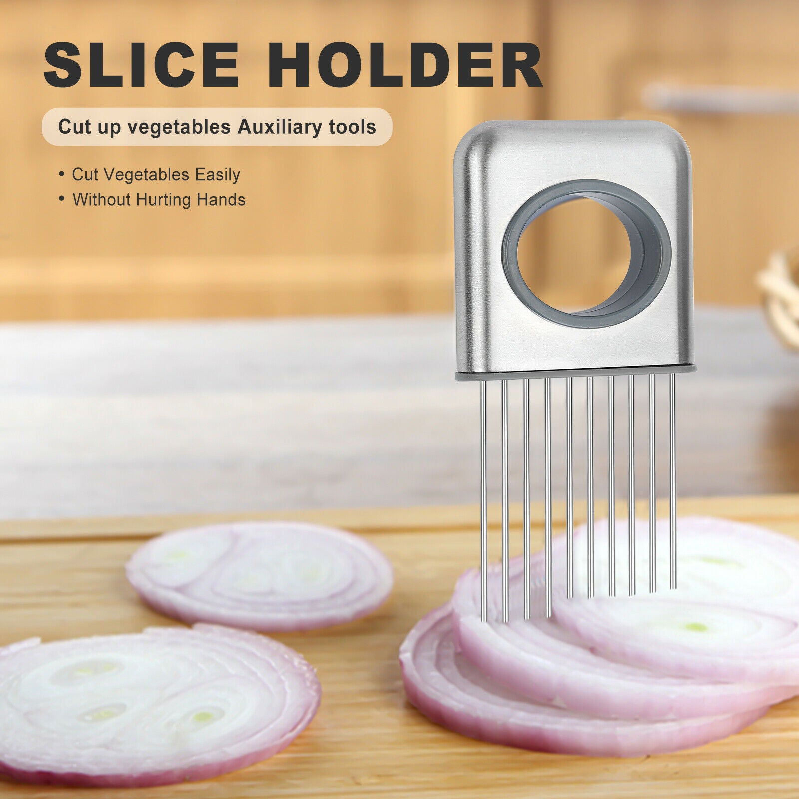 onion holder slicer for precise vegetable cutting