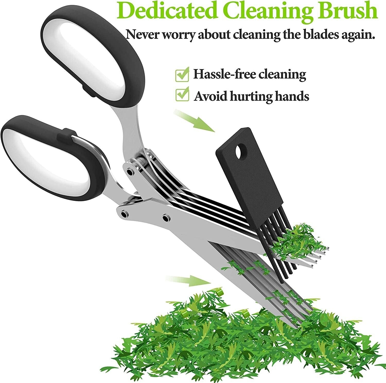 Effortless Herb Mastery: Stainless Steel Multi-Blade Scissors for Swift Kitchen Cutting